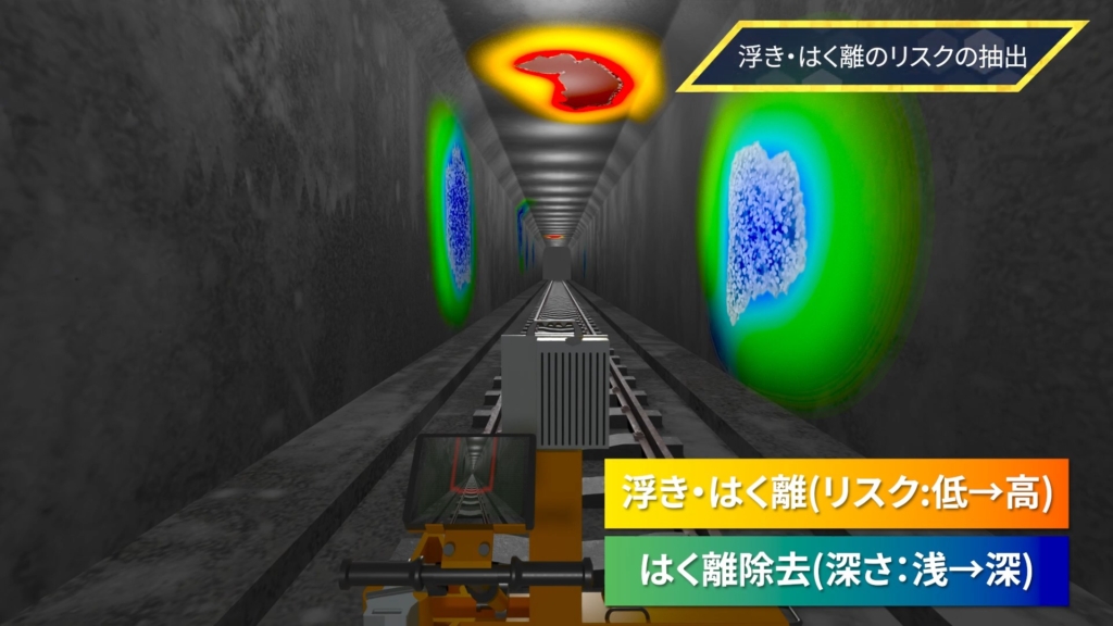 浮き・はく離のリスクをヒートマップで抽出した3DCG