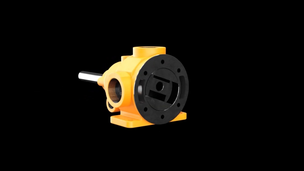 ポンプの吸入口側を角度を変えて捉えた3DCG